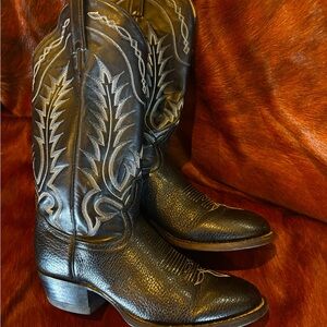 Tony Lama Men’s Black Leather Boots Sz 8